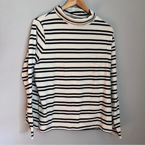 Talbots Classic Turtleneck Striped Stretchy Long Sleeve Top Size 1X in EUC